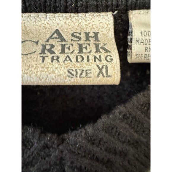 Ash Creek Trading Sweater Mens XL Black V Neck Southwestern Aztec Vintage - Picture 2 of 8